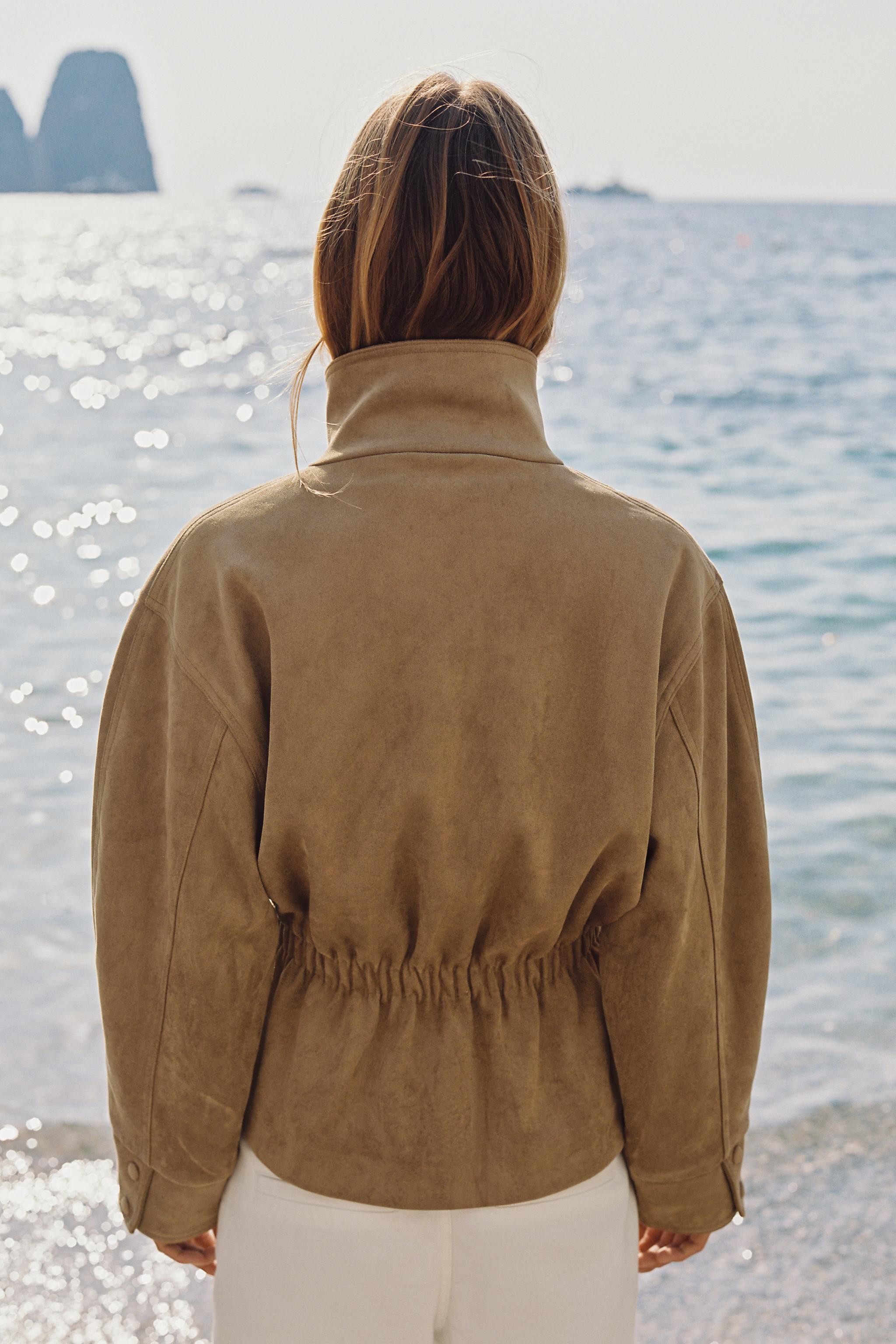 FAUX SUEDE BELTED JACKET | Zara US