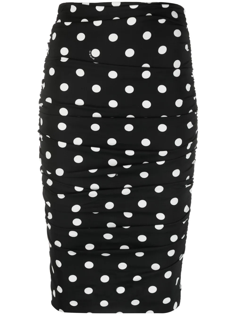 PINKO Ruched Polka dot-print Skirt - Farfetch | Farfetch Global
