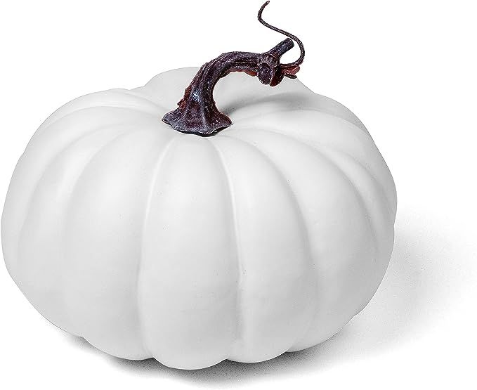 WangLaap 7 inch Artificial White Pumpkin Foam Harvest Decor Fake Paintable Pumpkin Decoration for... | Amazon (US)