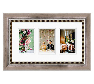 Courtside Market Tempo Modern Silver 9x16 Frame , 3-4x6 Photos | QVC