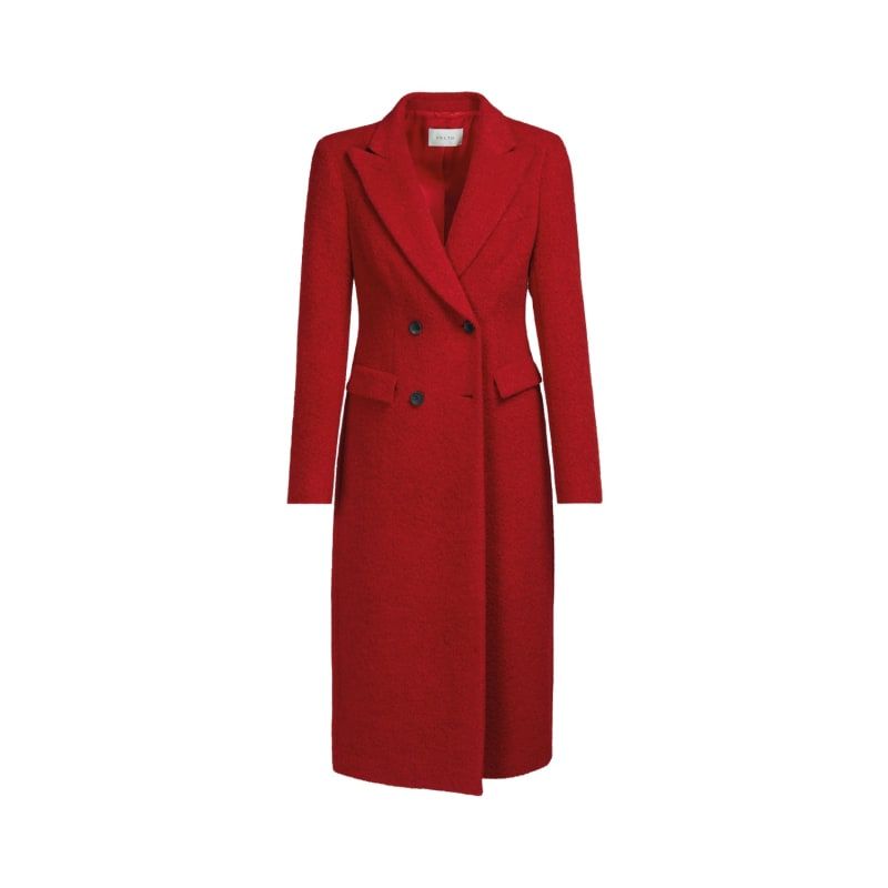Red Alpaca Double Breasted Coat | Wolf & Badger (US)