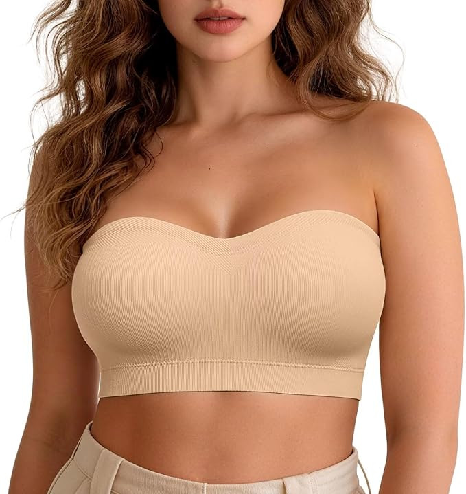 Vertvie Strapless Bra Wireless Non-Slip Push Up Bandeau Bras for Women Supportive Tube Top Padded... | Amazon (US)