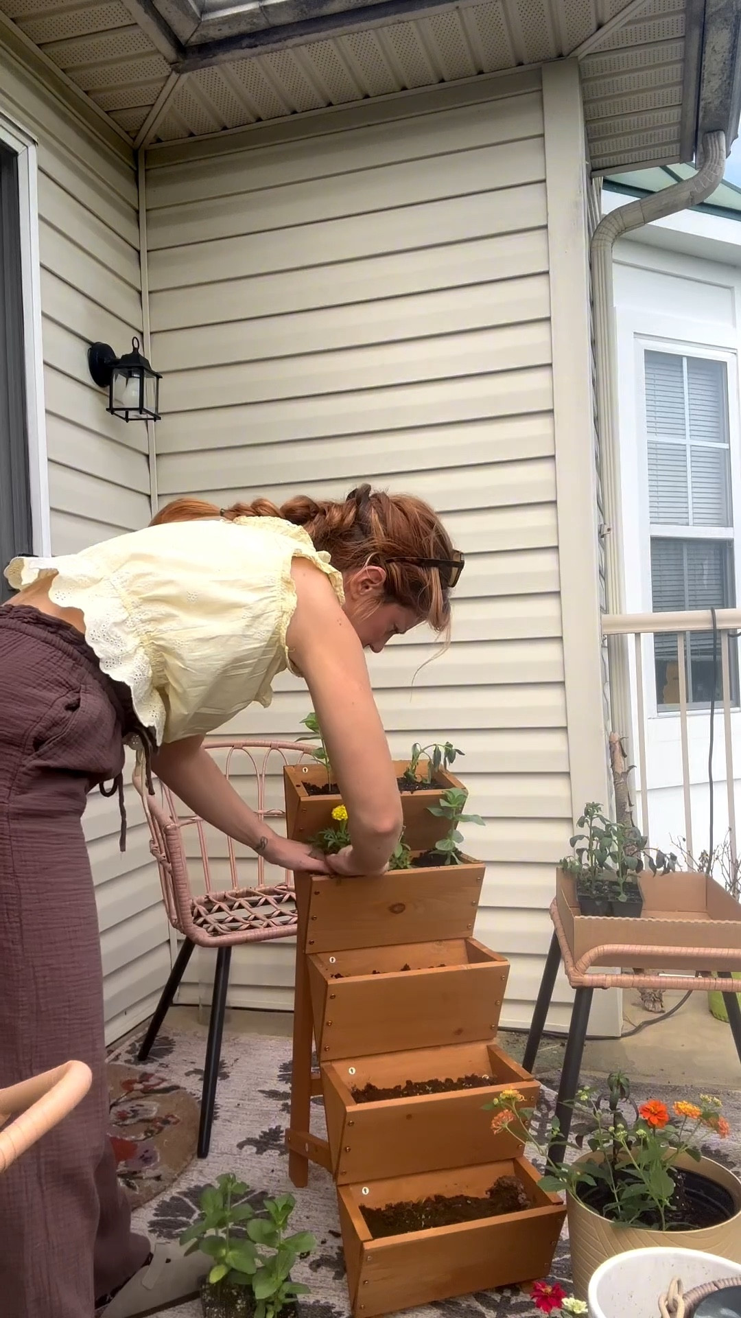 Making our small balcony, an oasis part 1 
Adding flowers! Tis the season. And I couldn’t be happier with now this turned out. (I also have strawberries growing in the bottom 3 tiers which is why each only got one flower 🌼 

#LTKdayinmylife #LTKselfcare #LTKHome