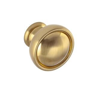 Grayson 1-1/8 in. Satin Brass Round Cabinet Knob | The Home Depot