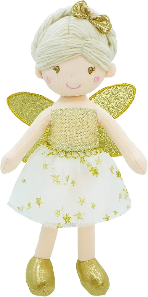 June Garden 12" Enchanted Garden Fairy Doll Joyce - Plush Stuffed Soft Doll Girl Gift - Gold Outf... | Amazon (US)