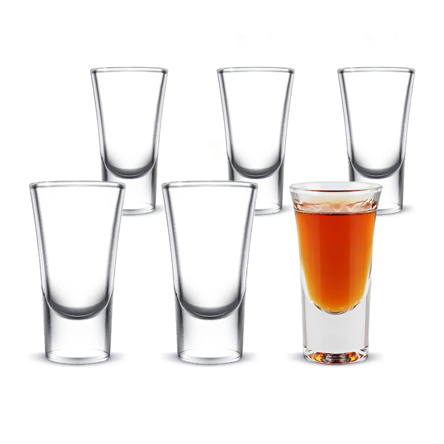 Shot Glasses Heavy Base for Spirits: Thick Base Mini Glasses 30ml Clear Set of 6 for Tequila Vodk... | Amazon (UK)