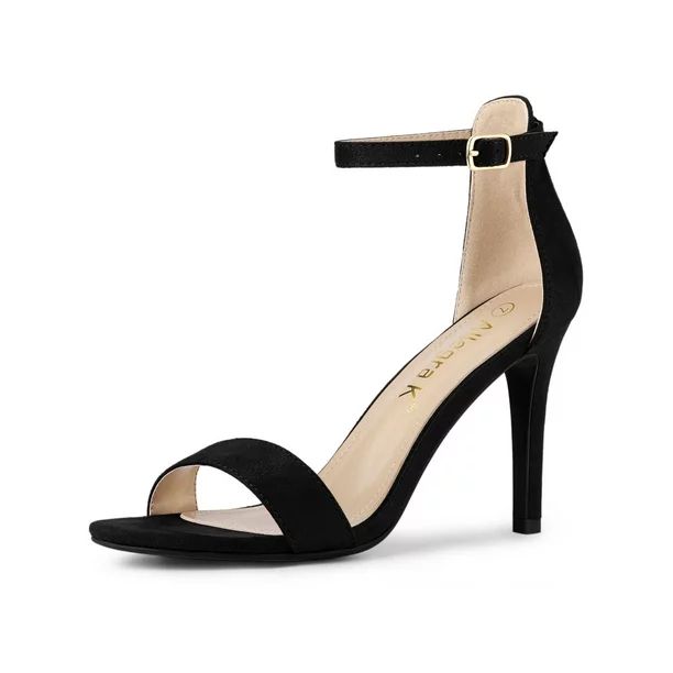 Allegra K Women's Solid Color Suede Ankle Strap High Stiletto Heel Sandals - Walmart.com | Walmart (US)