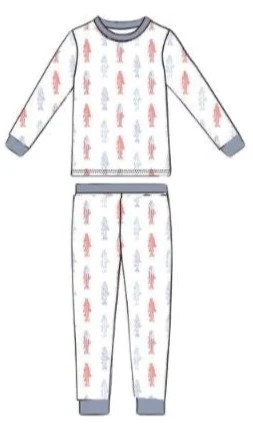 Patriotic Fish Two Piece Bamboo Pajama Set | Sweet Tupelo Clothing