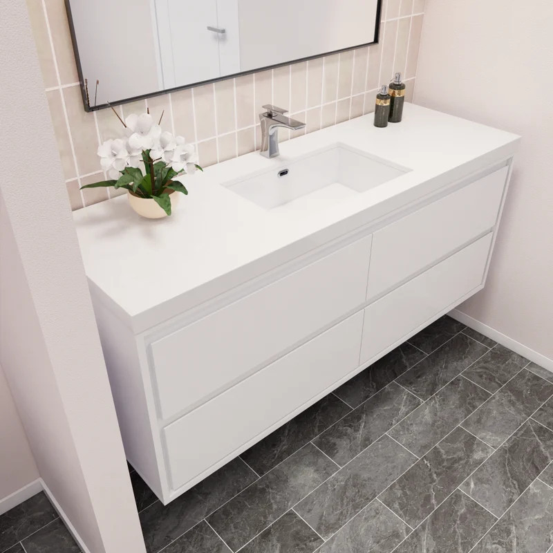 Wittig 60" Wall-Mounted Single Bathroom Vanity Set | Wayfair North America
