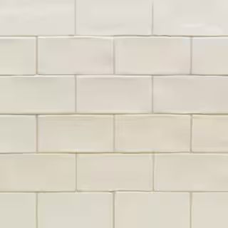 Catalina Vanilla 3 in. x 6 in. Polished Ceramic Subway Wall Tile (5.38 sq. ft./case) | The Home Depot