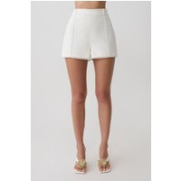 Melody Linen Short With Lace / White | MESHKI | M | MESHKI US