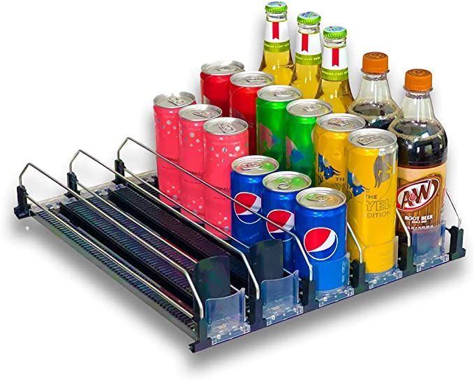 Drink Beverage Organizer, Automatic Self-Pusher Glide, Fridge Beverage Organizer, Adjustable Widt... | Amazon (US)