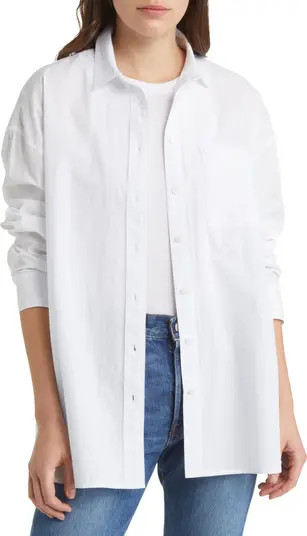 The Signature Poplin Oversize Button-Up Shirt | Nordstrom Rack