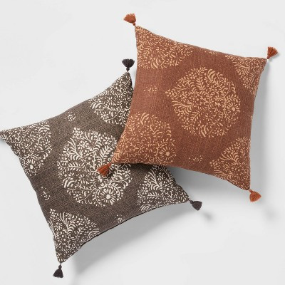 Medallion Square Throw Pillow with Corner Tassels - Threshold™ | Target