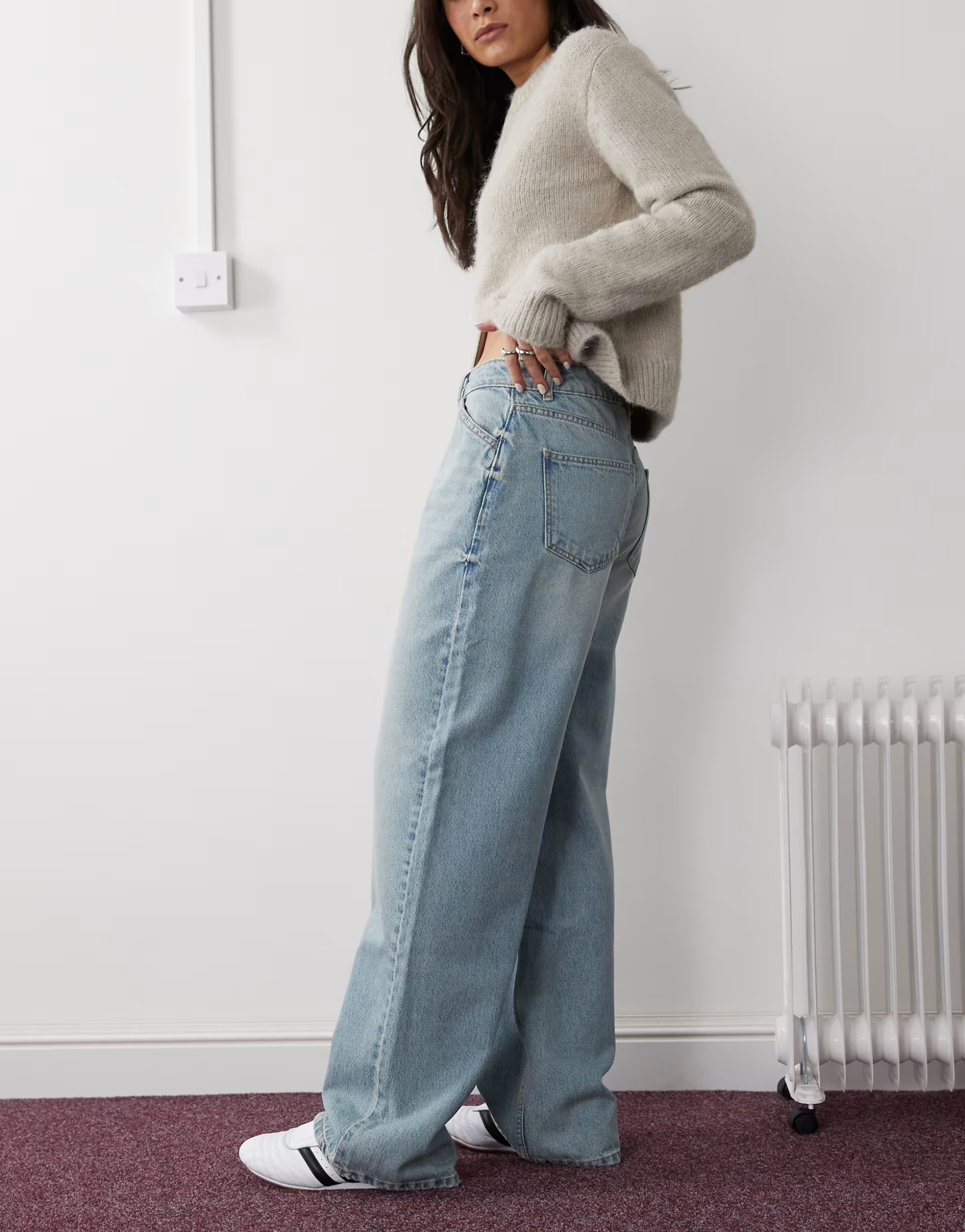 Reclaimed Vintage low rise baggy jean in light blue wash | ASOS | ASOS (Global)