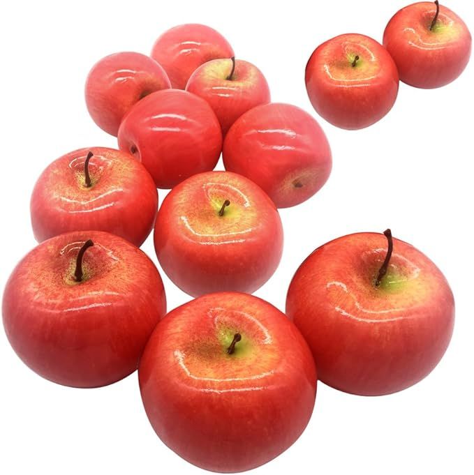 Maggift Artificial Fruits 12 pack,Decorative Fruit (12 pc red) | Amazon (US)
