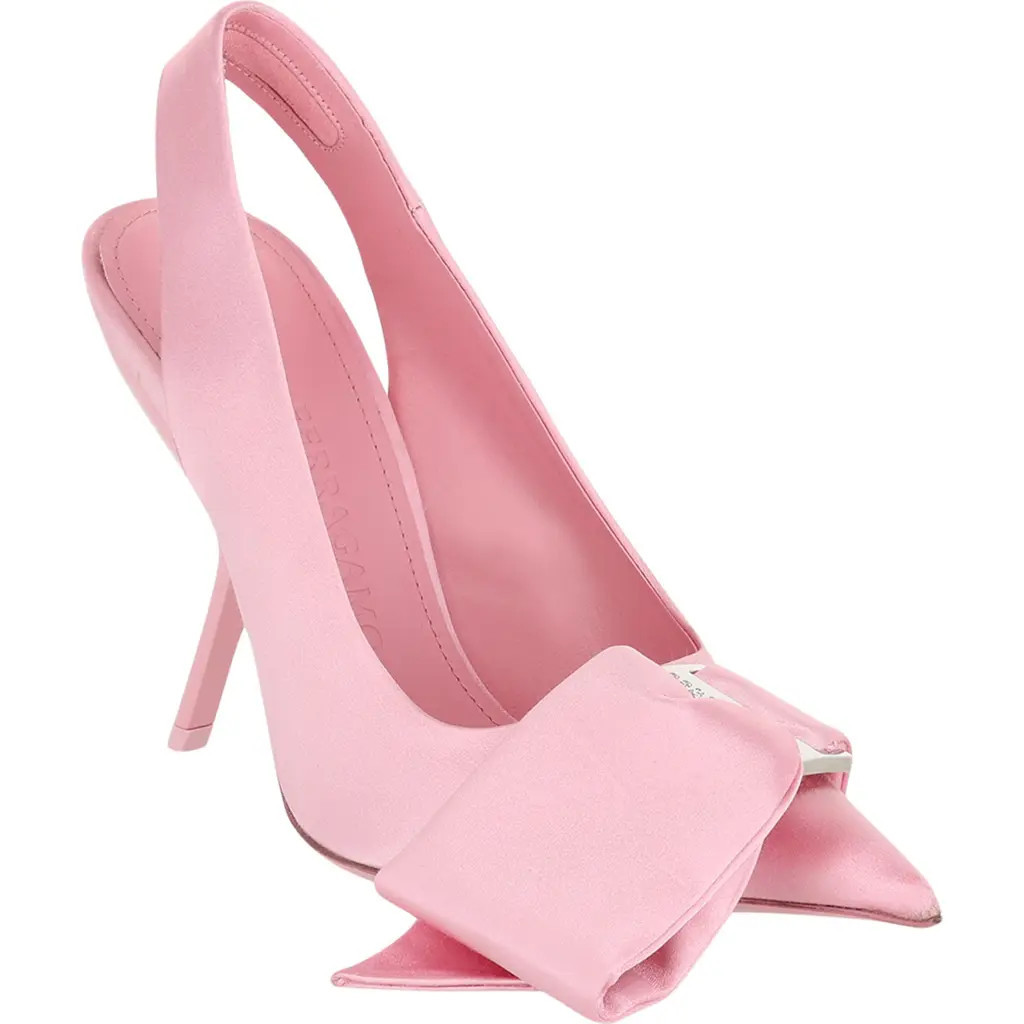 FERRAGAMO Bow Slingback Pump in Pink at Nordstrom Rack, Size 9 | Nordstrom Rack