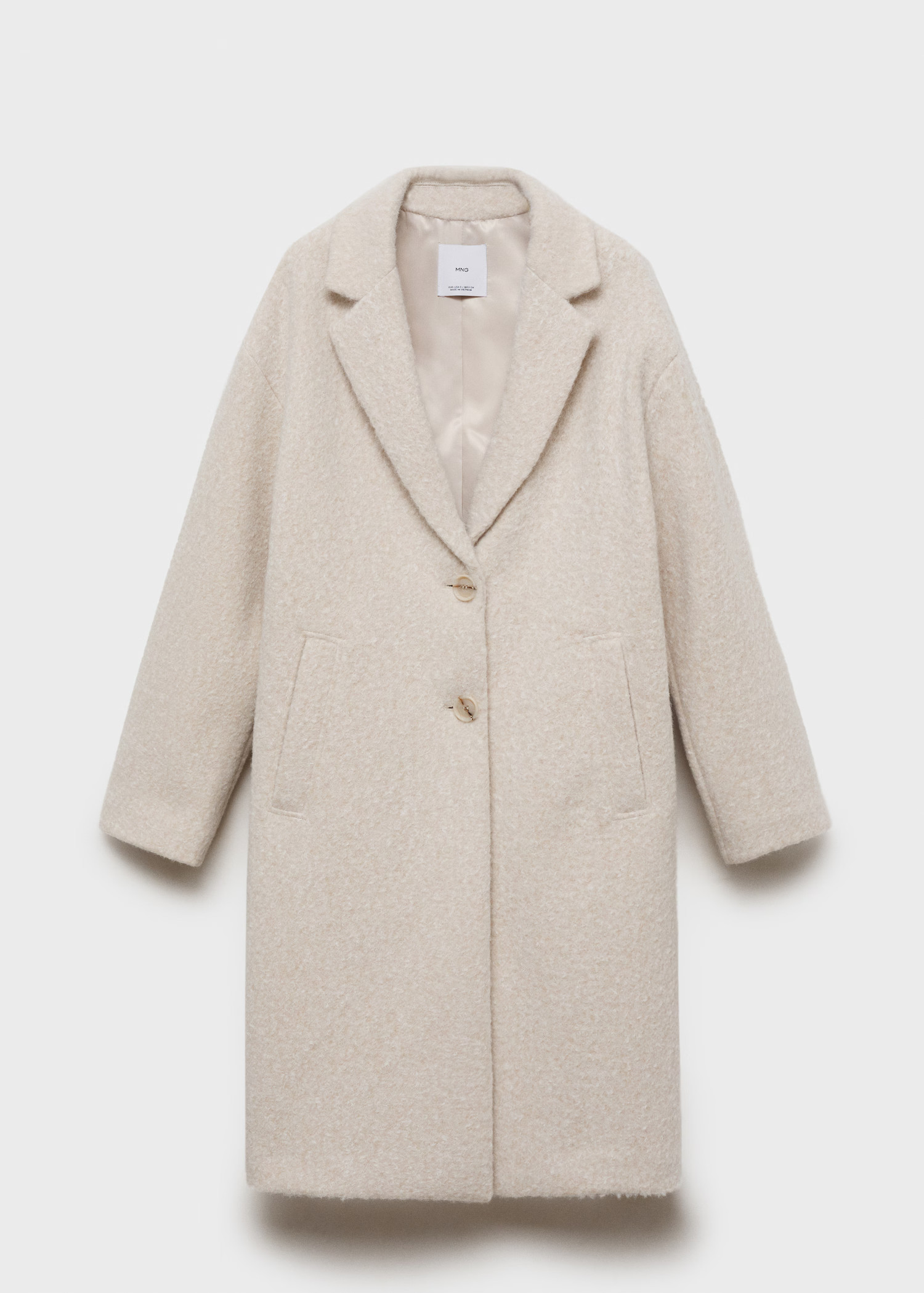 Oversized bouclé long coat - Women | MANGO USA | Mango (US/MX/AU)
