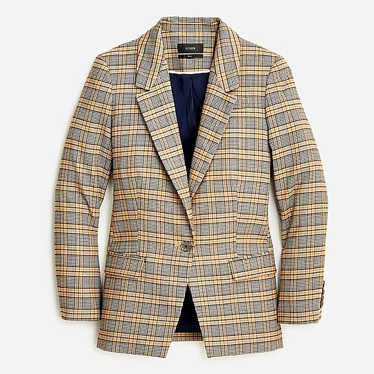 Willa blazer in Italian drapey wool plaid | J. Crew US