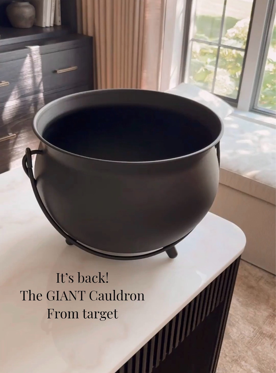 The giant metal cauldron is back! Such a good deal from Target and the best bowl ever to hold all your Halloween candy for the trick-or-treaters ￼

#LTKHome #LTKSeasonal