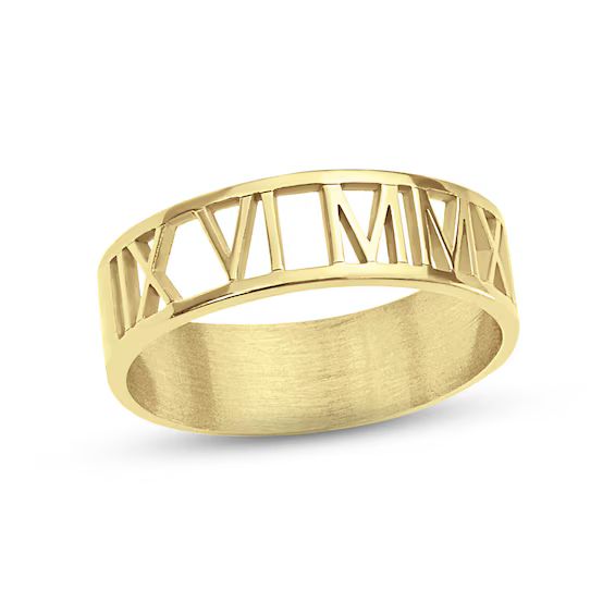 Roman Numeral Cutout Ring 14K Yellow Gold | Kay Jewelers