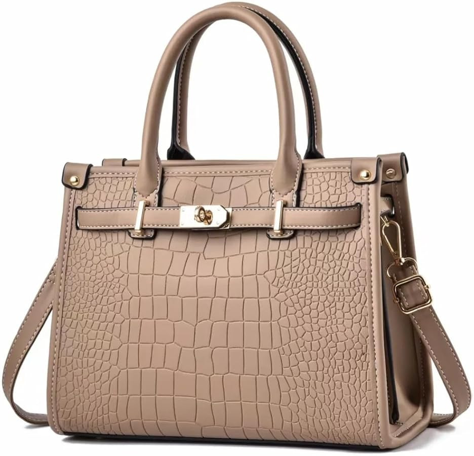 Women's Crocodile Satchel Handbag, Satchel Purse Shoulder Handbag, Top Handle Tote Handbags | Amazon (US)