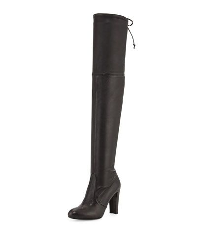 Highland Leather Over-The-Knee Boot, Black | Neiman Marcus