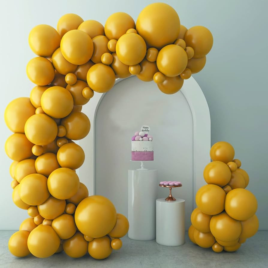 Mustard Yellow Balloons Birthday Decoration 73pcs 5/10/12/18 inch Assorted Sizes Tropical Balloon... | Amazon (US)