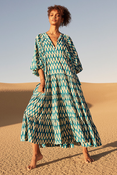 Wave Boho Midi Dress | Bohemian Traders