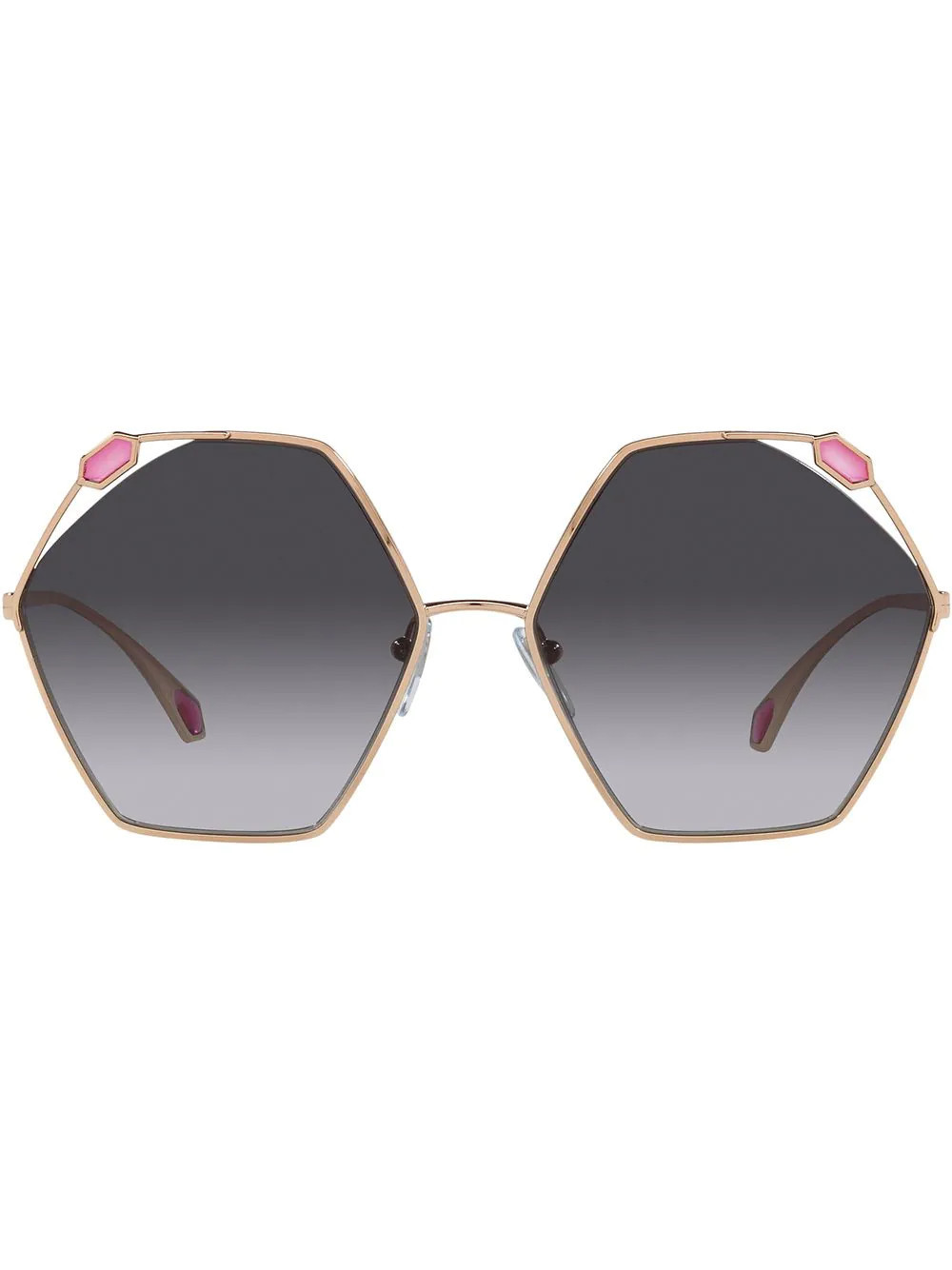 Bvlgari gemstone geometric-frame sunglasses - Pink | Farfetch Global