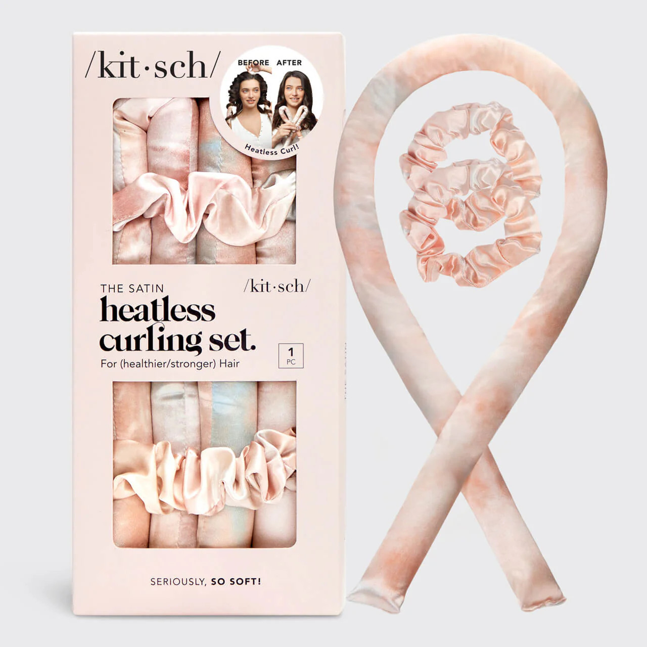 Satin Heatless Curling Set - Sunset Tie Dye - NC OS | BuddyLove