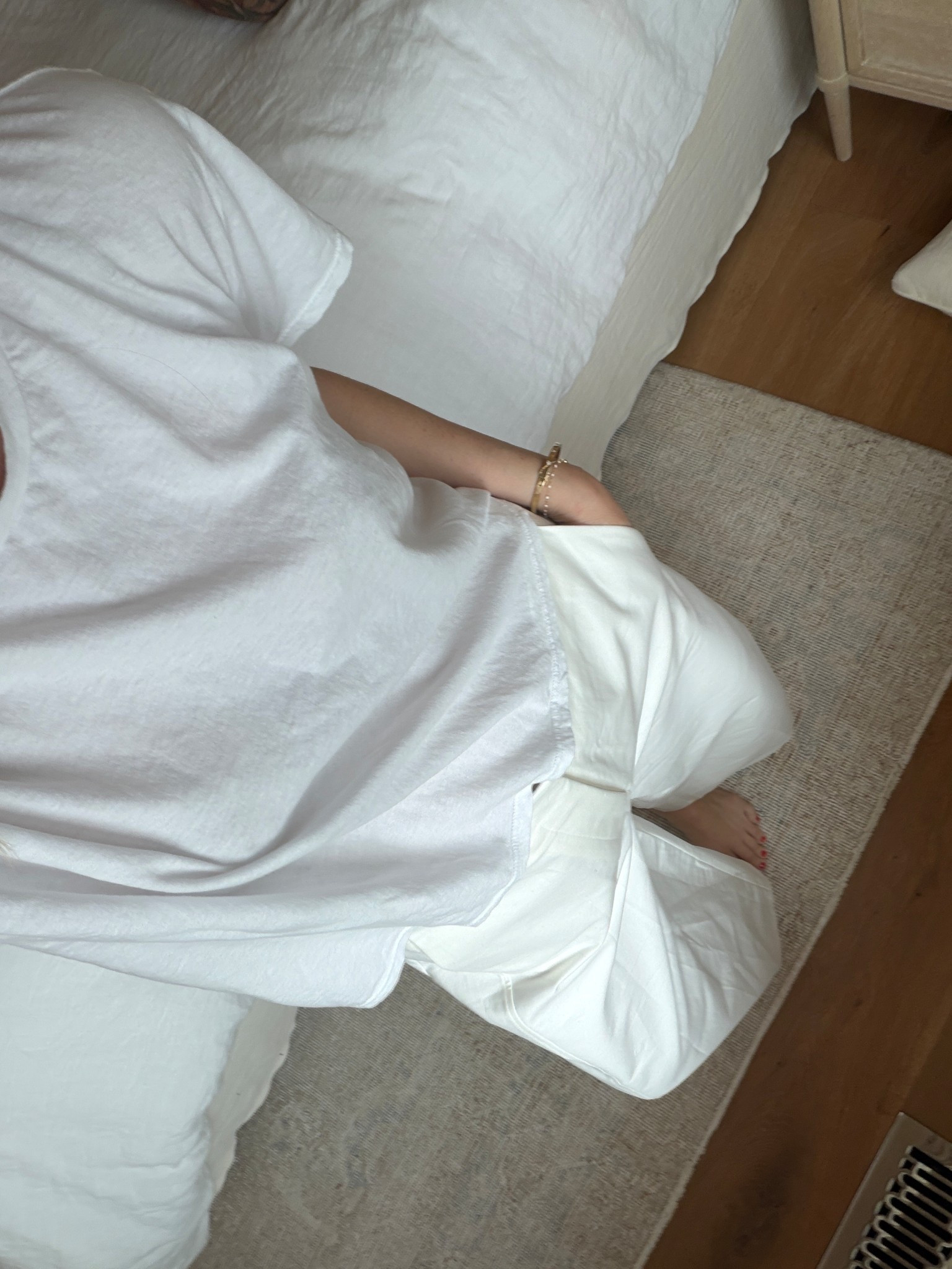 A favorite boxy white tee - she is perfect. This is the size small