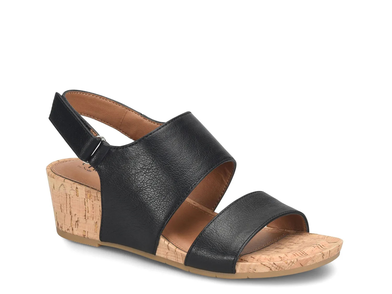 Eurosoft Reba Wedge Sandal | Women's | Black | Size 6 | Sandals | Slingback | DSW