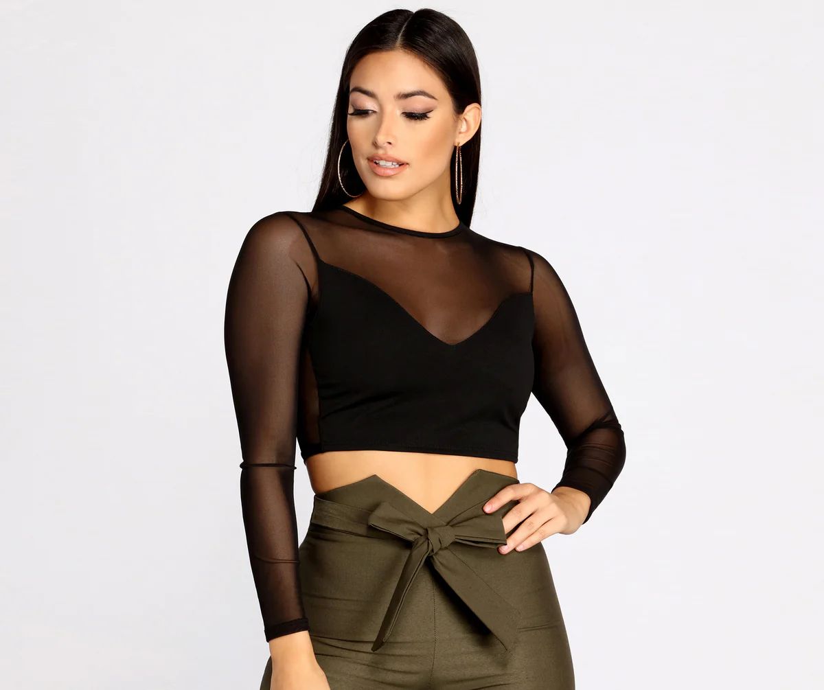 Catch Me Cropped Mesh Top | Windsor Stores