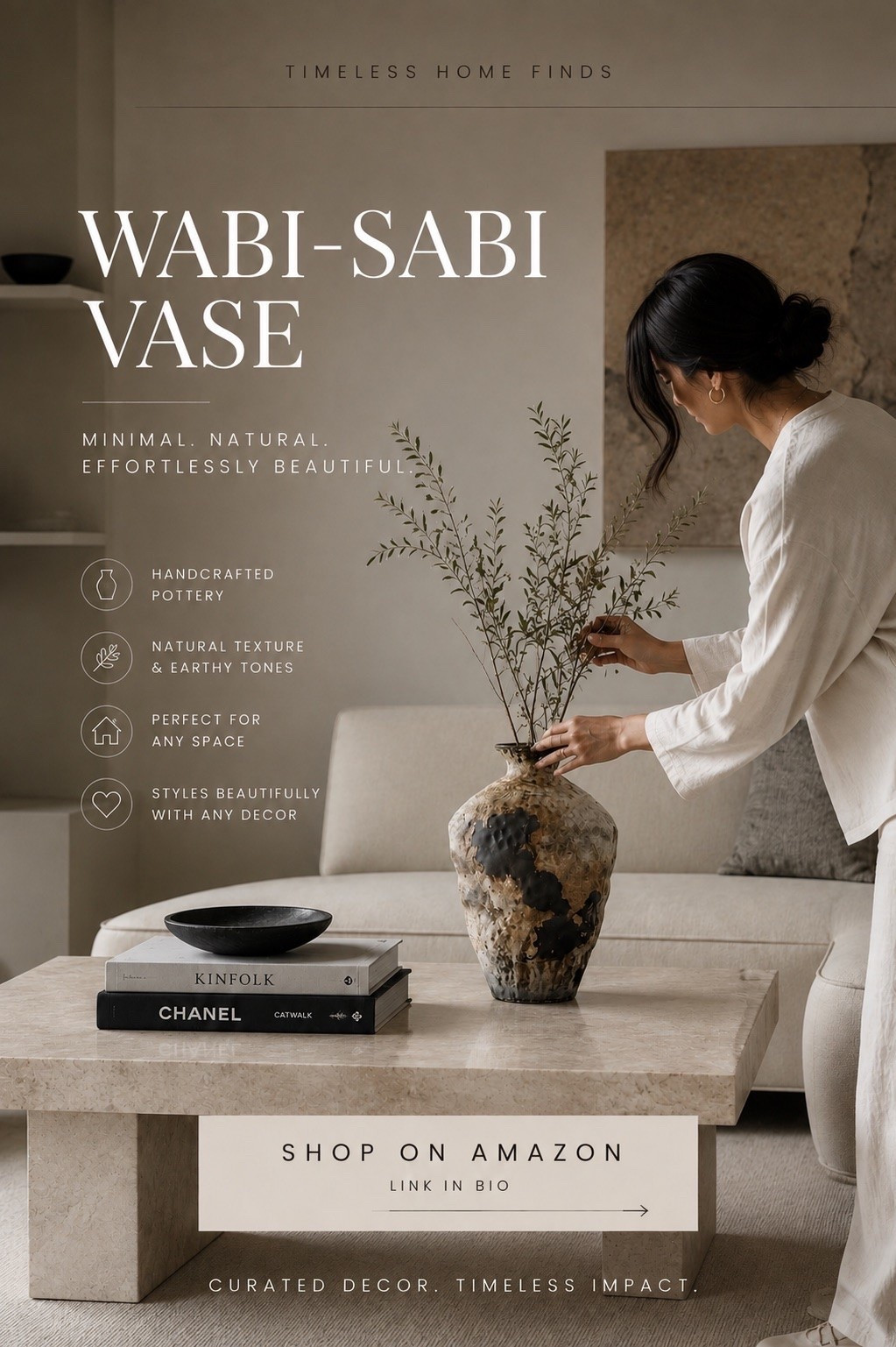 Looking for a timeless statement piece? This handcrafted rustic ceramic vase brings natural texture and warmth to neutral living rooms, coffee tables, consoles, and shelves. Its earthy finish complements organic modern, Japandi, Scandinavian, and modern farmhouse interiors, making it an effortless Amazon home find for elevated everyday styling.

wabi sabi decor, ceramic vase, rustic vase, neutral home decor, organic modern decor, Japandi decor, modern farmhouse decor, handcrafted pottery, living room decor, shelf styling, coffee table decor, entryway decor, Amazon home finds, minimalist home decor, earthy home accessories

#LTKHome #LTKdayinmylife #LTKSaleAlert
