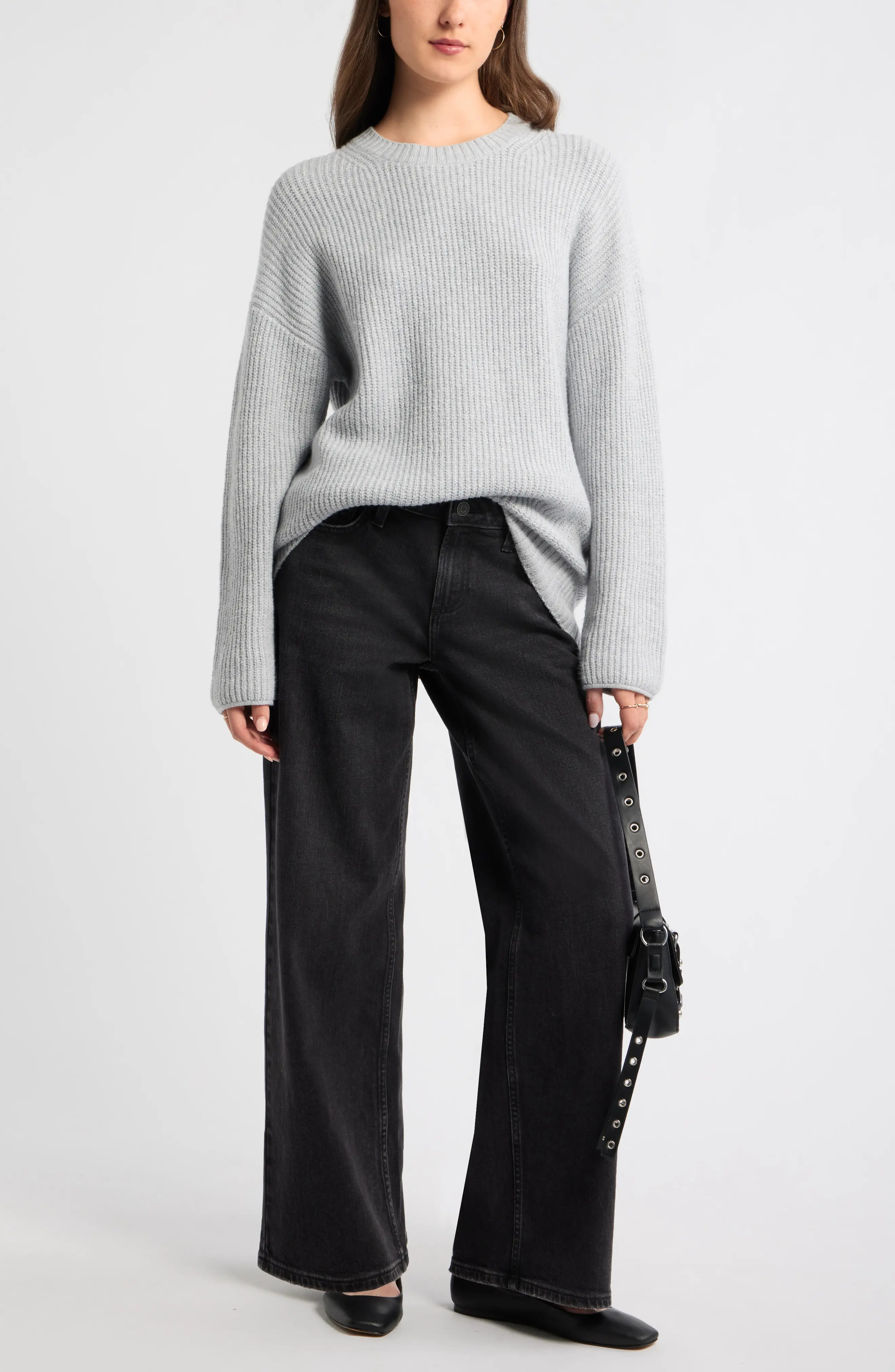 BP. Cozy Crewneck Sweater in Pink Azalea at Nordstrom, Size Medium | Nordstrom