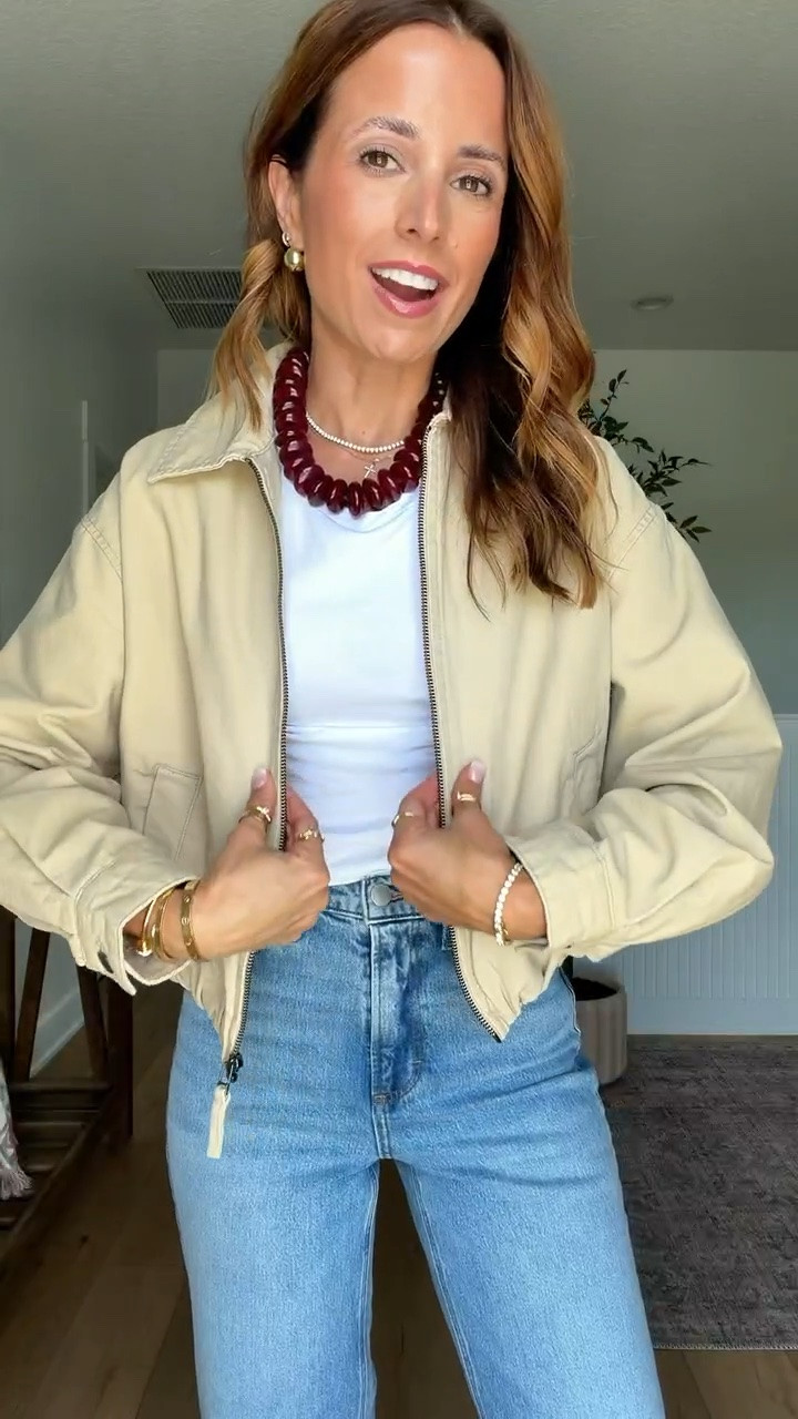 New fall arrivals from Target! Fall outfits. Fall style. Elevated casual outfits. Mom outfits. Teacher outfits. Vintage straight jeans in 00 short. Wearing XXS in bubble hem jackets. Casual outfit. Casual style.

#LTKootd #LTKSeasonal #LTKPetite