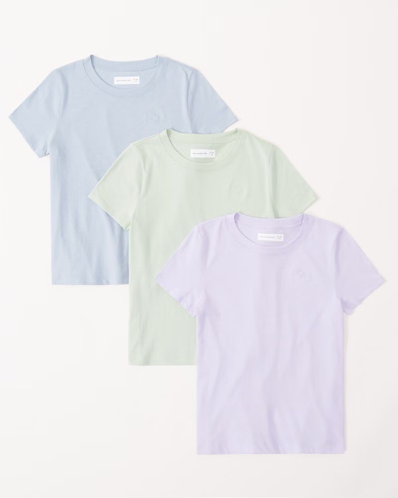 girls 3-pack icon tee | girls new arrivals | Abercrombie.com | Abercrombie & Fitch (US)
