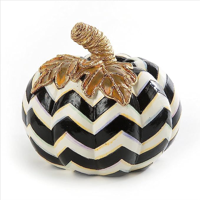 Amazon.com: MacKenzie-Childs Chevron Stripe Small Decorative Pumpkin for Fall Decor, Autumn Decor... | Amazon (US)