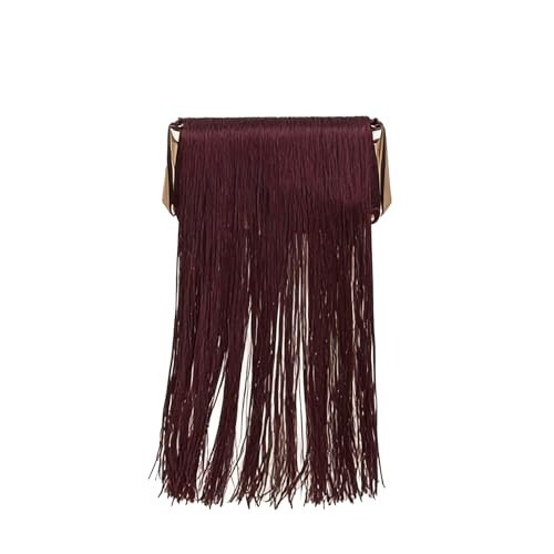Tarvione Fringe Purse Retro Burgundy Clutch Tassel Evening Bag Acrylic Crossbody Shoulder Handbag for Women Party Prom(Burgundy) | Amazon (US)