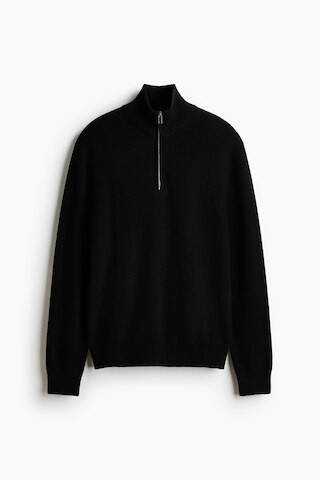 H & M - Regular Fit Zip-top jumper - Black | H&M (UK, MY, IN, SG, PH, TW, HK)