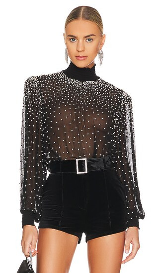 Ava Top in Black & Silver | Revolve Clothing (Global)