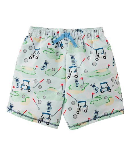 Mud Pie Green Golf Swim Shorts - Infant & Toddler | Zulily