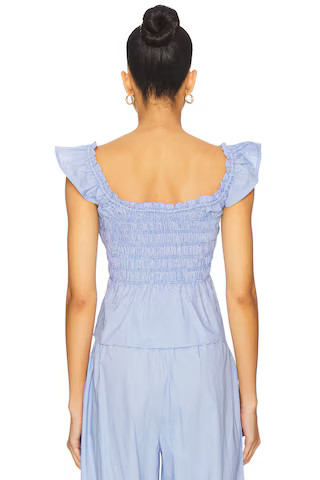 FAITHFULL THE BRAND Eudora Top in Micro Gingham Soft Blue from Revolve.com | Revolve Clothing (Global)