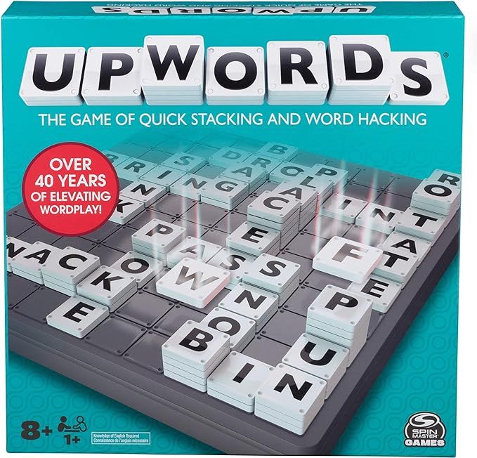 Upwords, Word Game with Stackable Letter Tiles & Rotating Game Board Games for Family Game Night ... | Amazon (US)