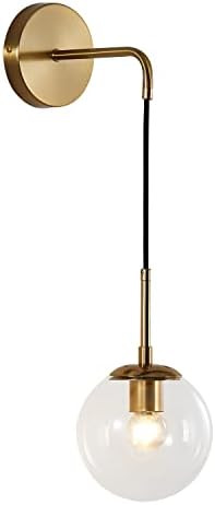 KCO Mid Century Modern Wall Light Fixture Minimalist Glass Globe Wall Mounted Sconce with Adjustable | Amazon (US)