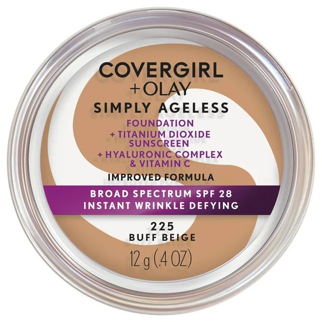 COVERGIRL + OLAY Simply Ageless Instant Wrinkle-Defying Foundation with SPF 28, Buff Beige, 0.44 ... | Walmart (US)
