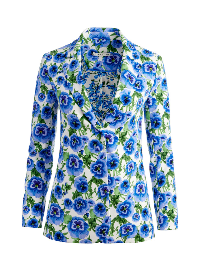 MACEY NOTCH COLLAR FITTED BLAZER | Alice + Olivia