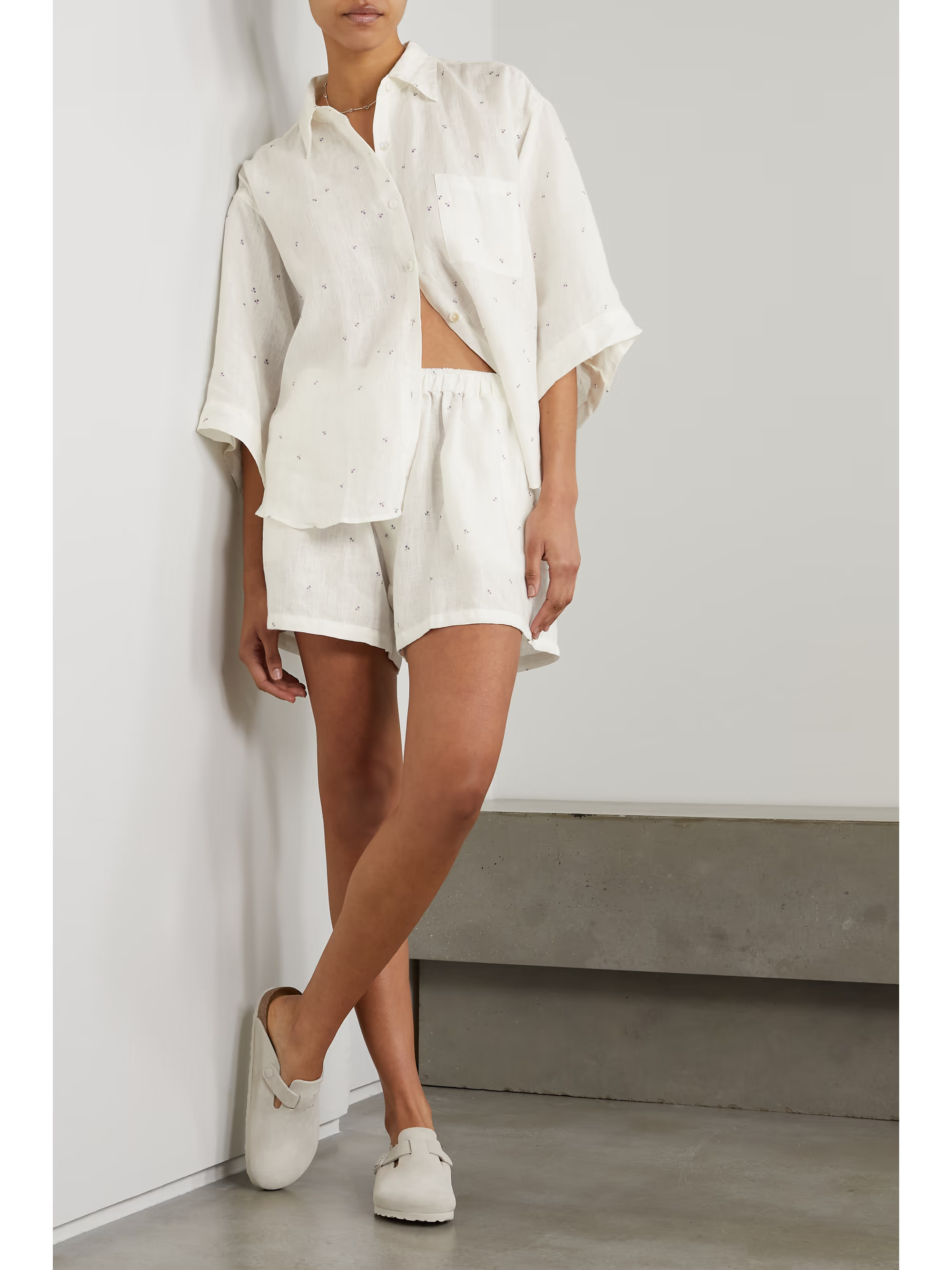 + NET SUSTAIN  The 03 floral-print linen pajama set | NET-A-PORTER (US)