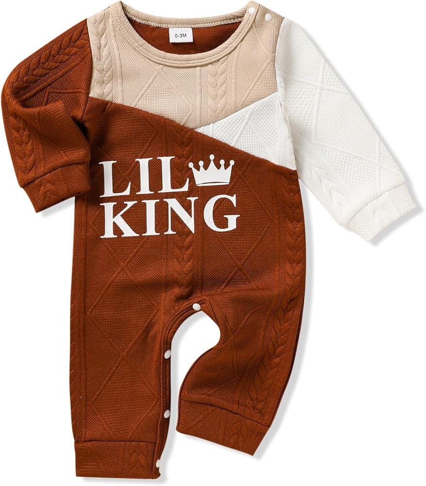 Newborn Baby Boy Romper Long Sleeve Outfits Jumpsuit Clothes Bodysuit One-Piece Romper | Amazon (US)